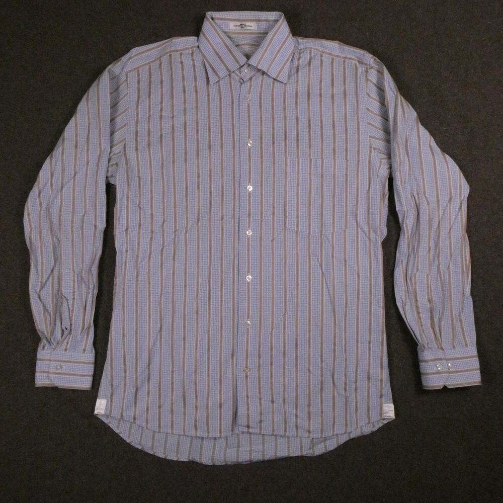 Jack Lipson Signature Striped Button Down Shirt Size L Made in Italy & Canada